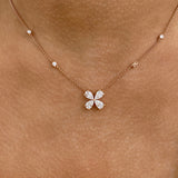 Diamond Pendant Fashion Necklace 1.35 ct TCW, Rose Gold 14K