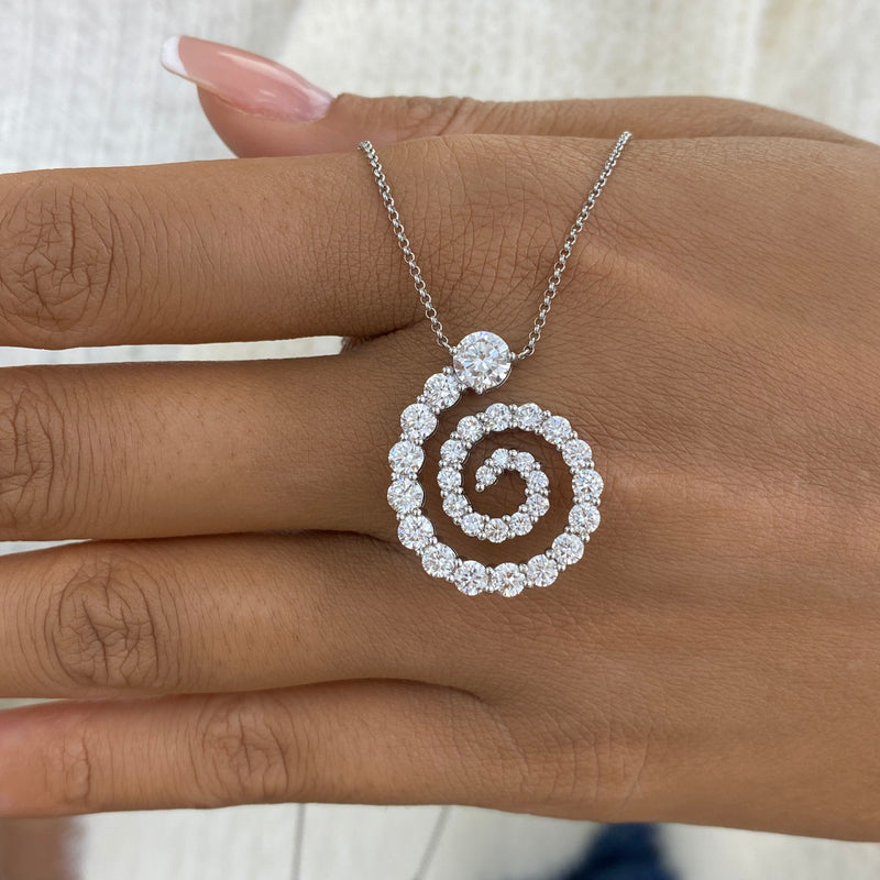 Diamond Pendant Fashion Necklace 2.60 ct TCW, White Gold 14K