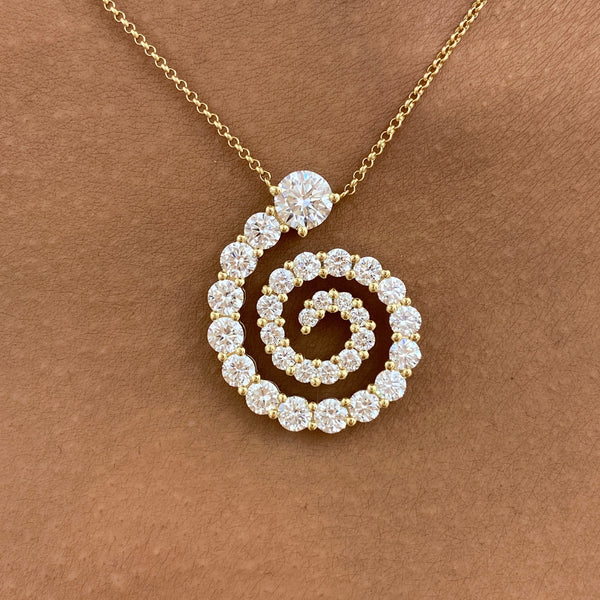 Diamond Pendant Fashion Necklace 2.75 ct TCW, Yellow Gold 14K