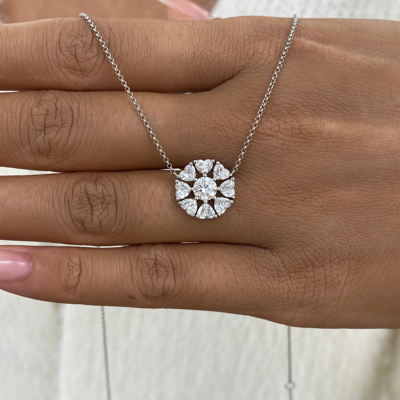 Diamond Pendant Fashion Necklace 1.90 ct TCW, White Gold 14K