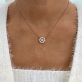 Diamond Pendant Fashion Necklace 1.70 ct TCW, Rose Gold 14K