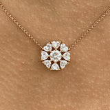 Diamond Pendant Fashion Necklace 1.70 ct TCW, Rose Gold 14K