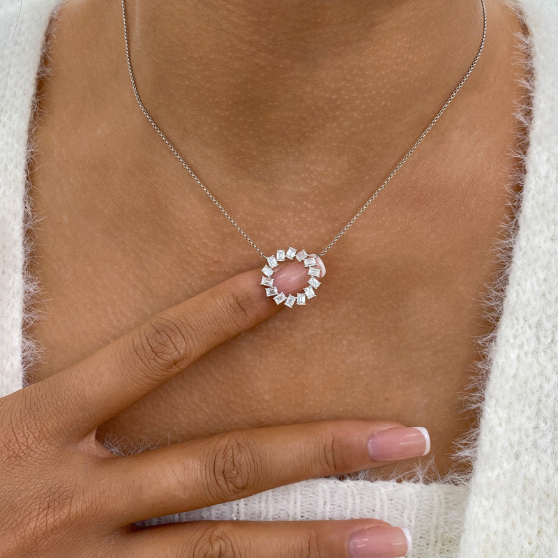 Diamond Pendant Fashion Necklace 1.45 ct TCW, White Gold 14K