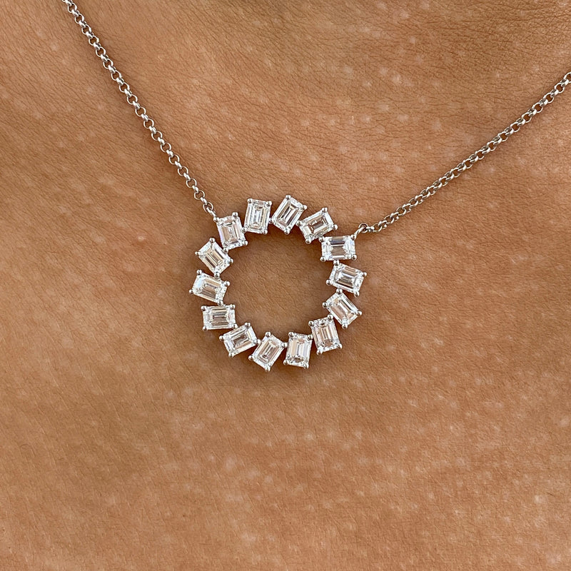 Diamond Pendant Fashion Necklace 1.45 ct TCW, White Gold 14K