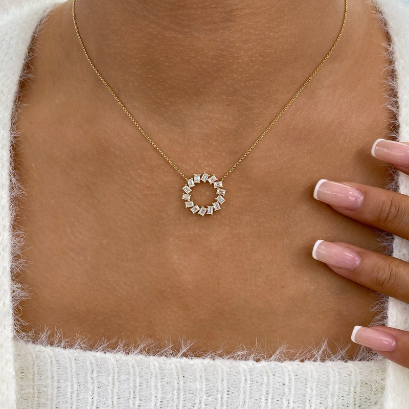 Diamond Pendant Fashion Necklace 1.45 ct TCW, Yellow Gold 14K