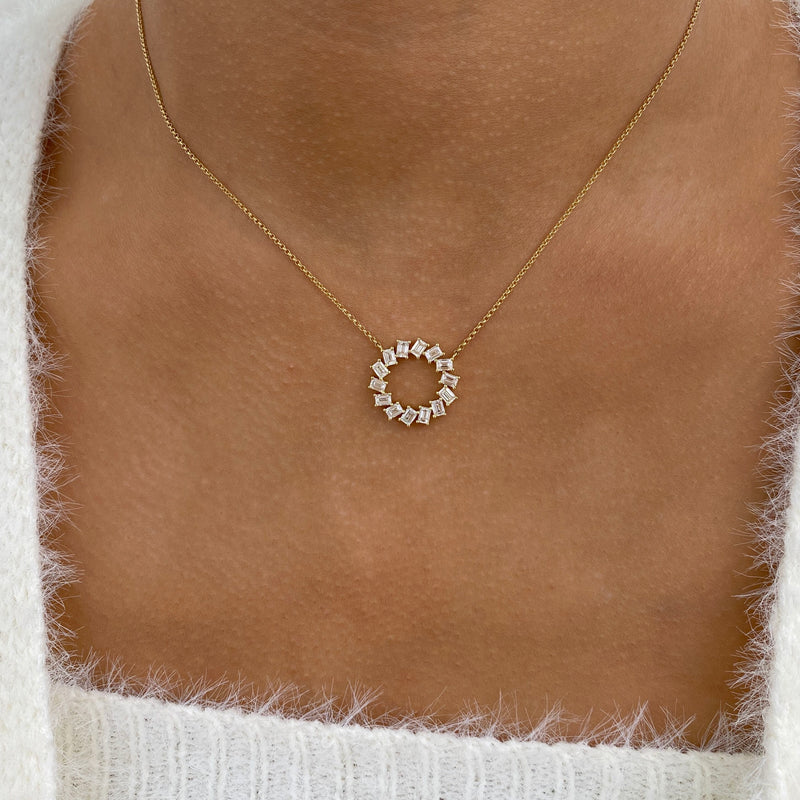 Diamond Pendant Fashion Necklace 1.45 ct TCW, Yellow Gold 14K