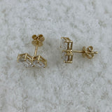Diamond Post-On Earrings 1.80 ct TCW, Yellow Gold