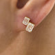 Diamond Post-On Earrings 1.85 ct TCW, Yellow Gold 14K