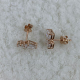 Diamond Post-On Earrings 2 ct TCW, Rose Gold