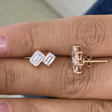 Diamond Post-On Earrings 2 ct TCW, Rose Gold