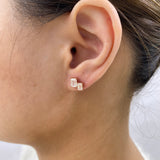 Diamond Post-On Earrings 2 ct TCW, Rose Gold