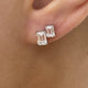 Diamond Post-On Earrings 1.85 ct TCW, White Gold 14K