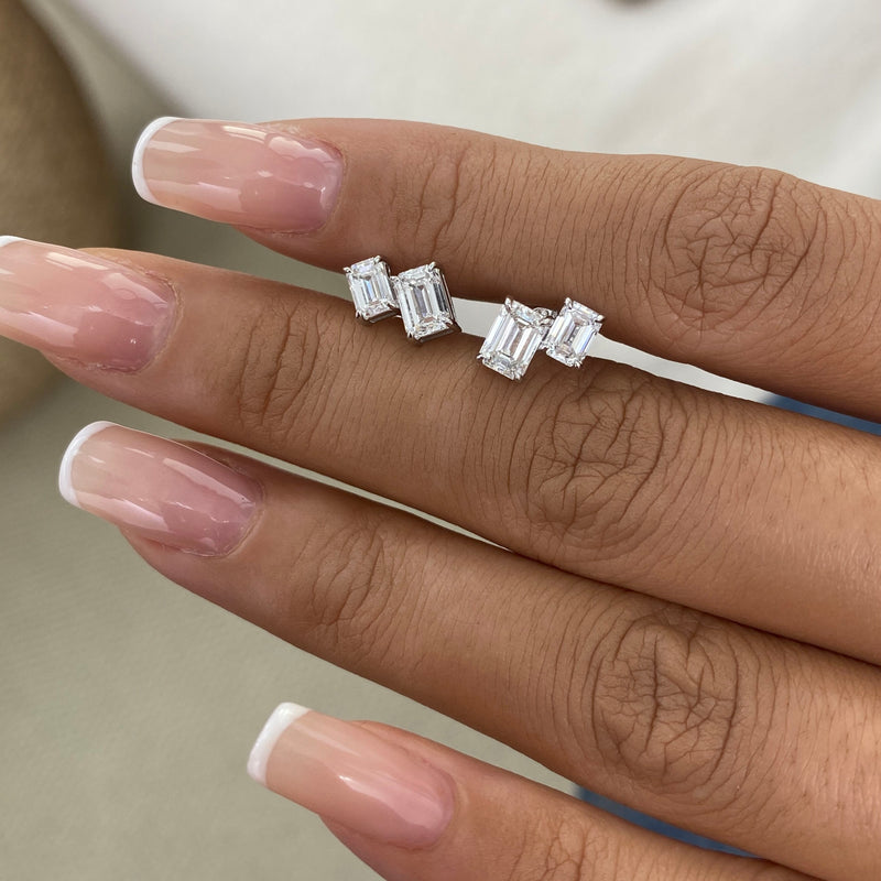 Diamond Post-On Earrings 1.80 ct TCW, White Gold