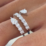 Diamond Wrap Band Ring 2.7 ct White Gold