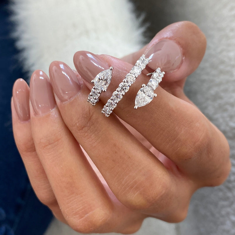 Diamond Wrap Band Ring 2.7 ct White Gold