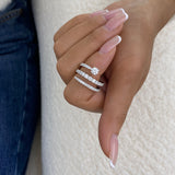 Diamond Wrap Ring 1.35 ct TCW, White Gold 14K