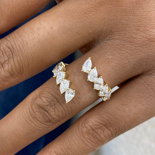 Diamond Open Ring 1.75 ct TCW, Yellow Gold 14K