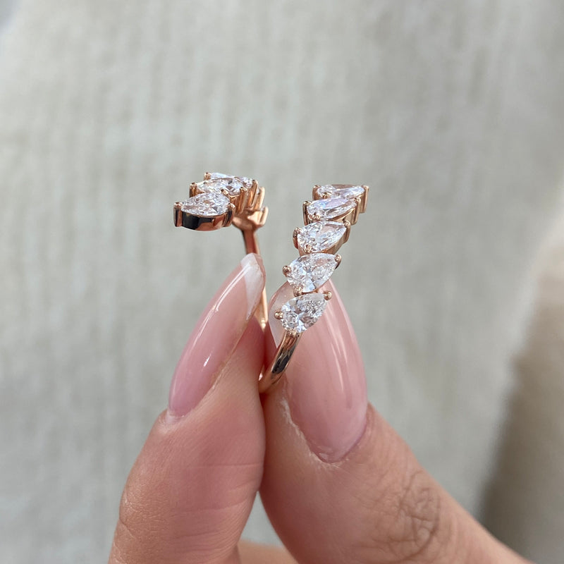 Diamond Open Fashion Ring 1.55 ct TCW, Rose Gold 14K