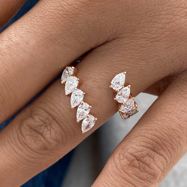 Diamond Open Fashion Ring 1.55 ct TCW, Rose Gold 14K