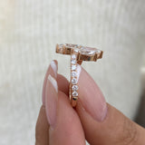 Diamond 2-Stone Fashion Ring 1.80 ct TCW, Rose Gold 14K
