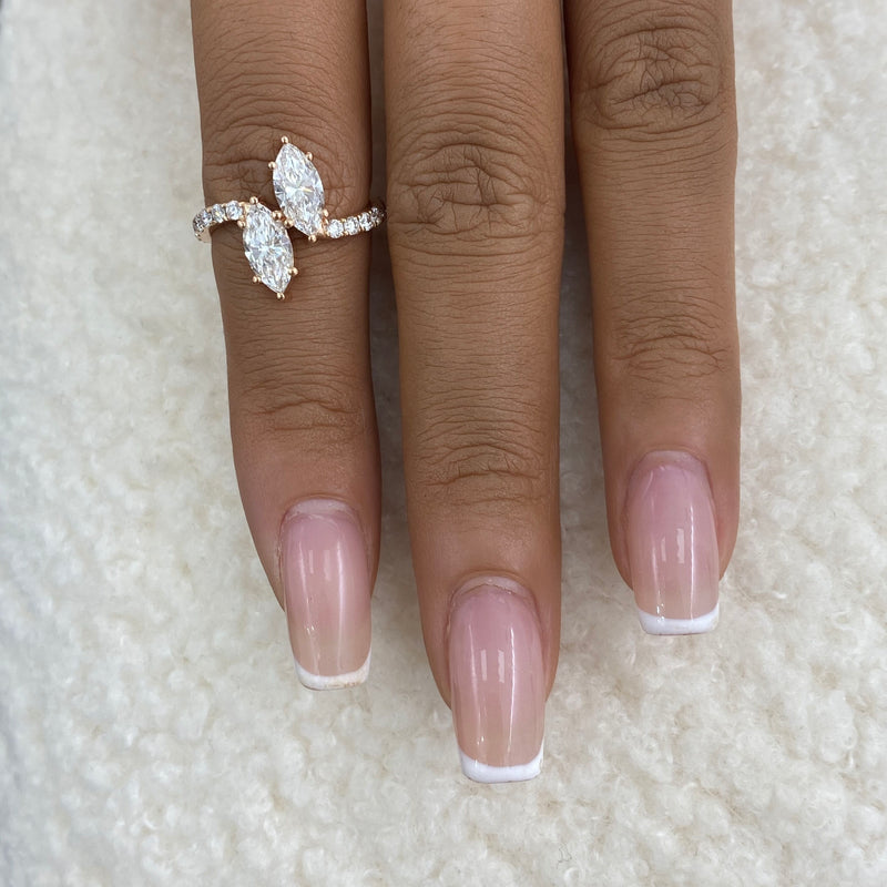 Diamond 2-Stone Fashion Ring 1.80 ct TCW, Rose Gold 14K