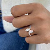 Diamond 2-Stone Fashion Ring 1.80 ct TCW, Rose Gold 14K