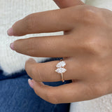 Diamond 2-Stone Fashion Ring 1.20 ct TCW, Rose Gold 14K