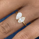 Diamond 2-Stone Fashion Ring 1.20 ct TCW, Yellow Gold 14K