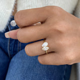 Diamond 2-Stone Fashion Ring 1.20 ct TCW, Yellow Gold 14K