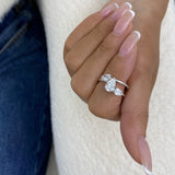 Diamond 3-Stone Ring 1.60 ct TCW, White Gold 14K