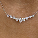 Diamond Charm Necklace 2.6 ct White Gold