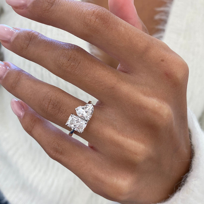 Diamond 2-Stone Ring 2.10 ct White Gold