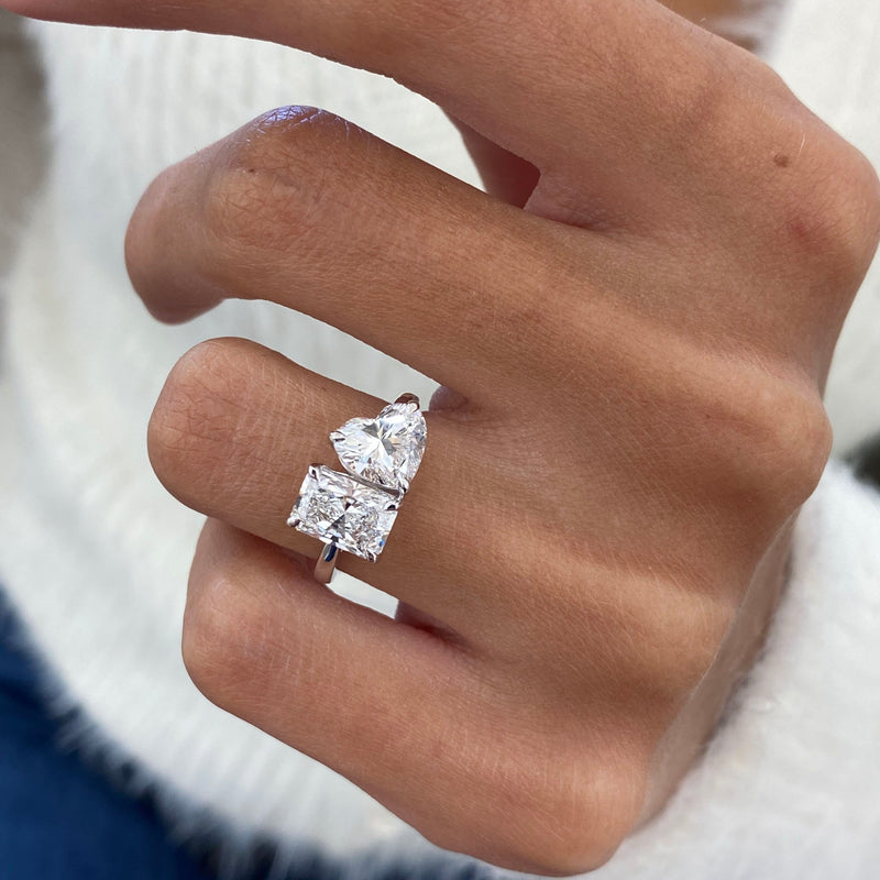 Diamond 2-Stone Ring 2.10 ct White Gold