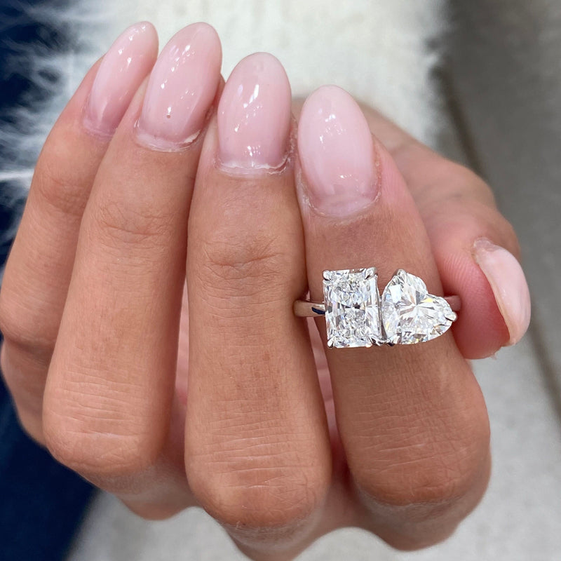 Diamond 2-Stone Ring 2.10 ct White Gold