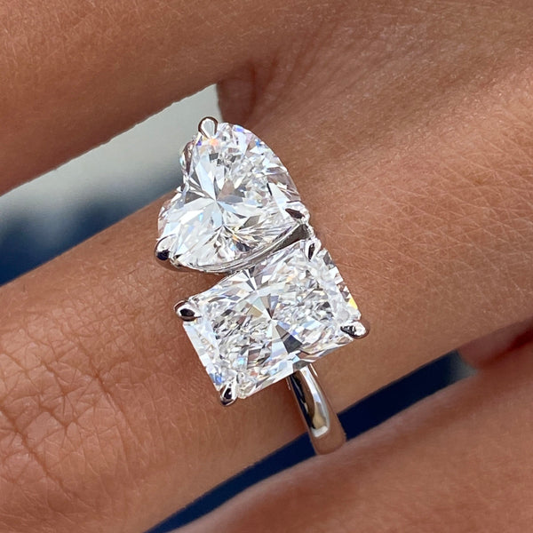 Diamond 2-Stone Ring 2.10 ct White Gold