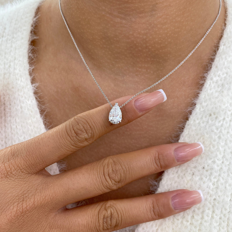 Diamond Pendant Necklace 2 ct White Gold