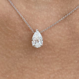 Diamond Engagement Necklace White Gold 18k