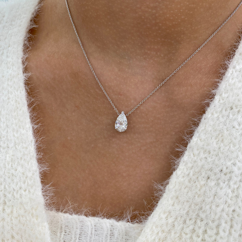 Diamond Pendant Necklace 2 ct White Gold