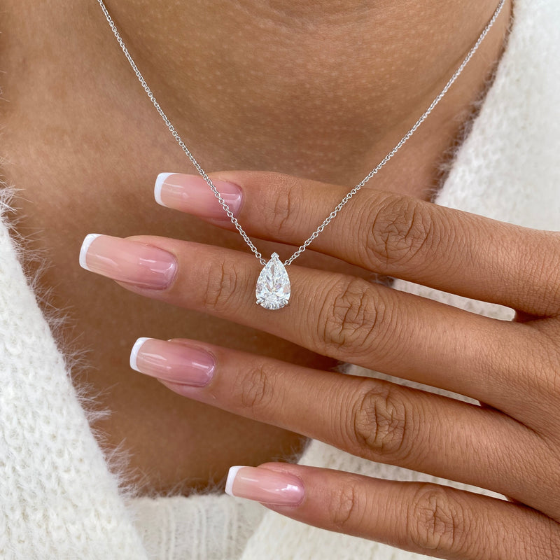 Diamond Pendant Necklace 2 ct White Gold