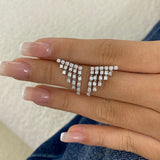 Diamond Dangle Earrings 1.09 ct White Gold