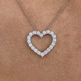Diamond Pendant Necklace 1.46 ct White Gold