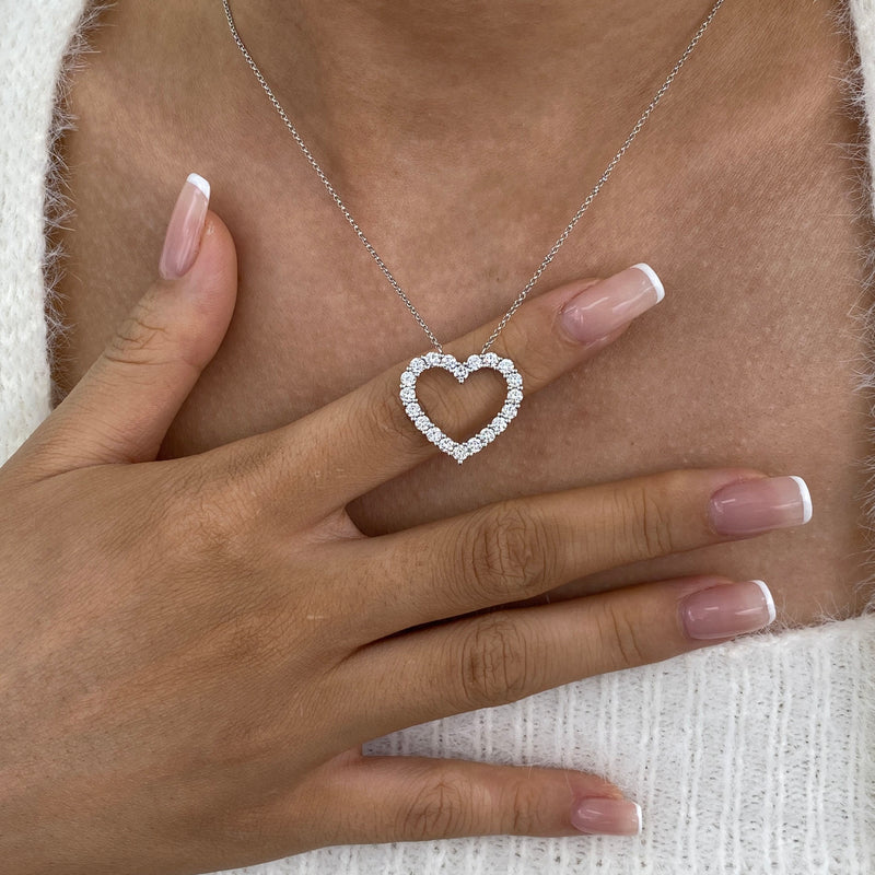 Diamond Pendant Necklace 1.46 ct White Gold