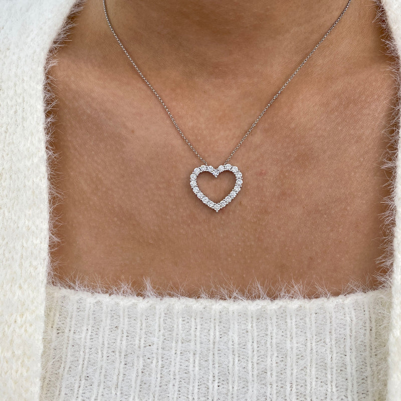 Diamond Pendant Necklace 1.46 ct White Gold