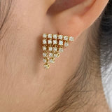Diamond Dangle Earrings 1.08 ct Yellow Gold