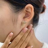 Diamond Dangle Earrings 1.08 ct Yellow Gold