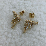 Diamond Dangle Earrings 1.08 ct Yellow Gold