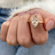 Bezel Engagement Ring 0.9ct TCW, 14K Gold