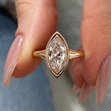 Bezel Engagement Ring 0.9ct TCW, 14K Gold