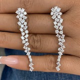 Diamond Dangle Earrings 4.75 ct White Gold