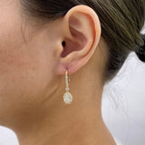 Diamond Dangle Earrings 2.27 ct Yellow Gold